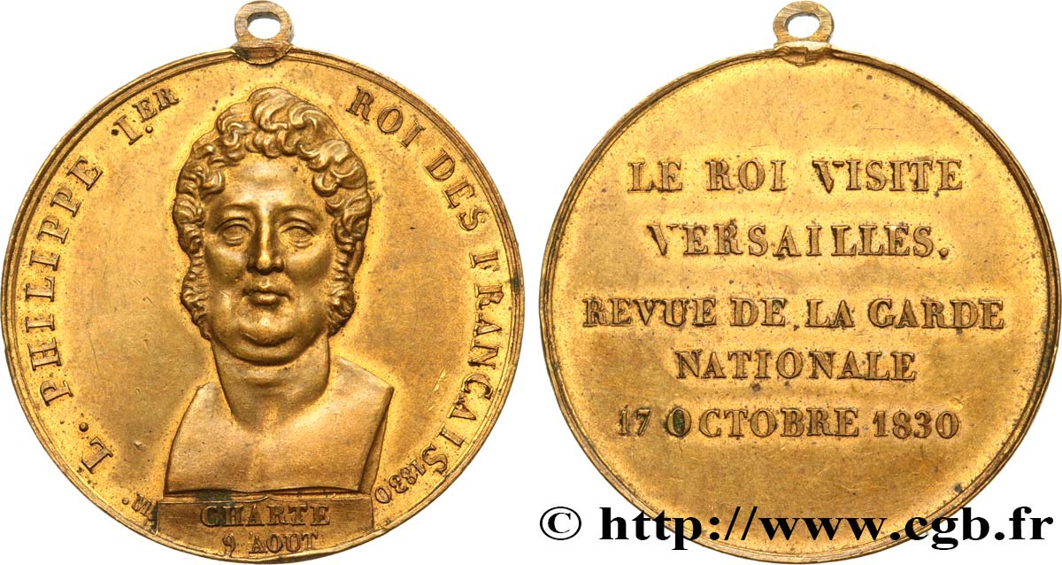 LOUIS-PHILIPPE I Médaille pour la visite de Louis-Philippe à Versailles AU