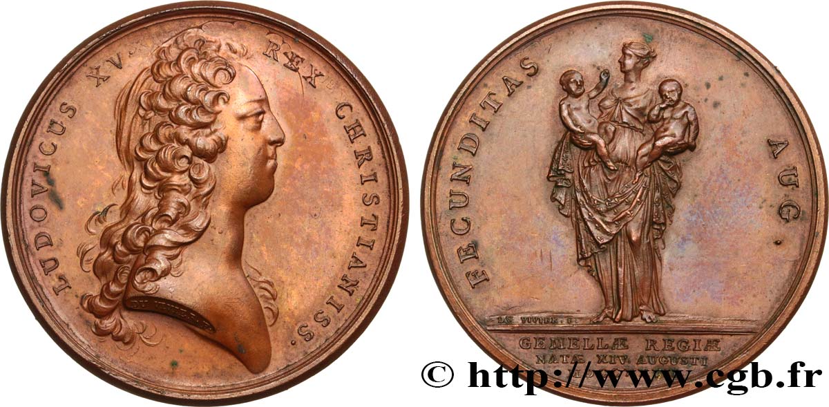 LOUIS XV THE BELOVED Médaille, Naissance de Mesdames AU
