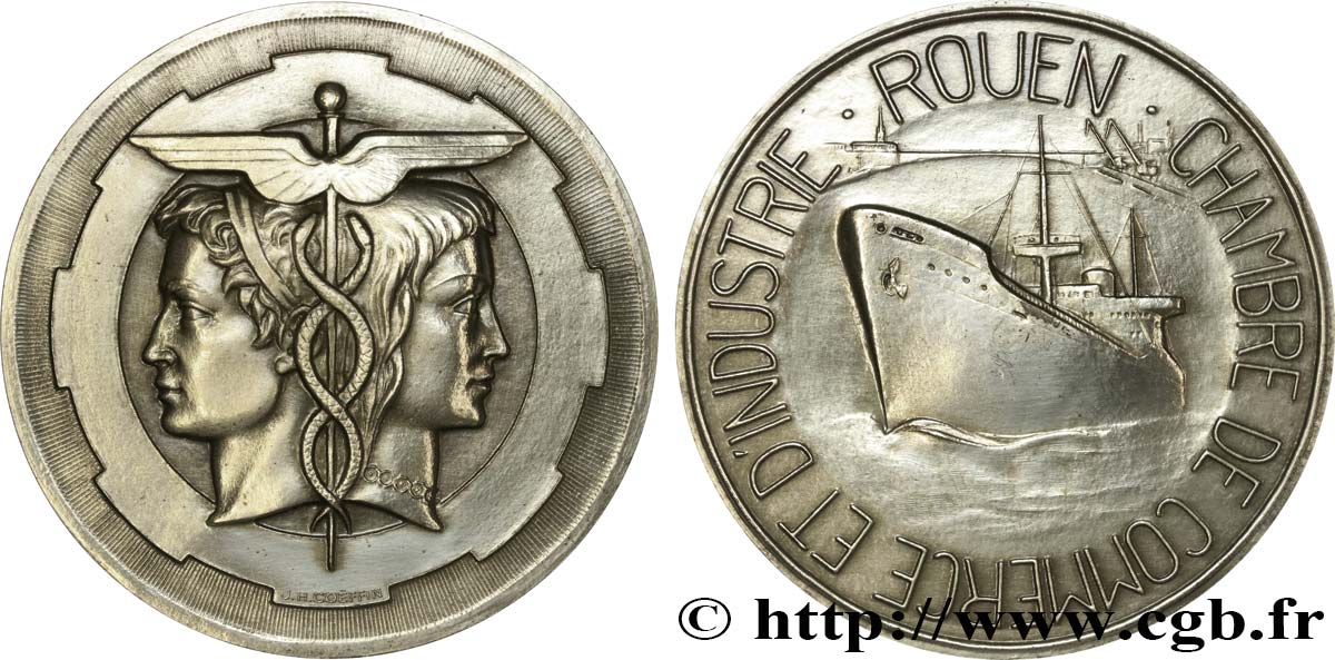 CHAMBERS OF COMMERCE Médaille, Chambre de Commerce et d’Industrie de Rouen AU
