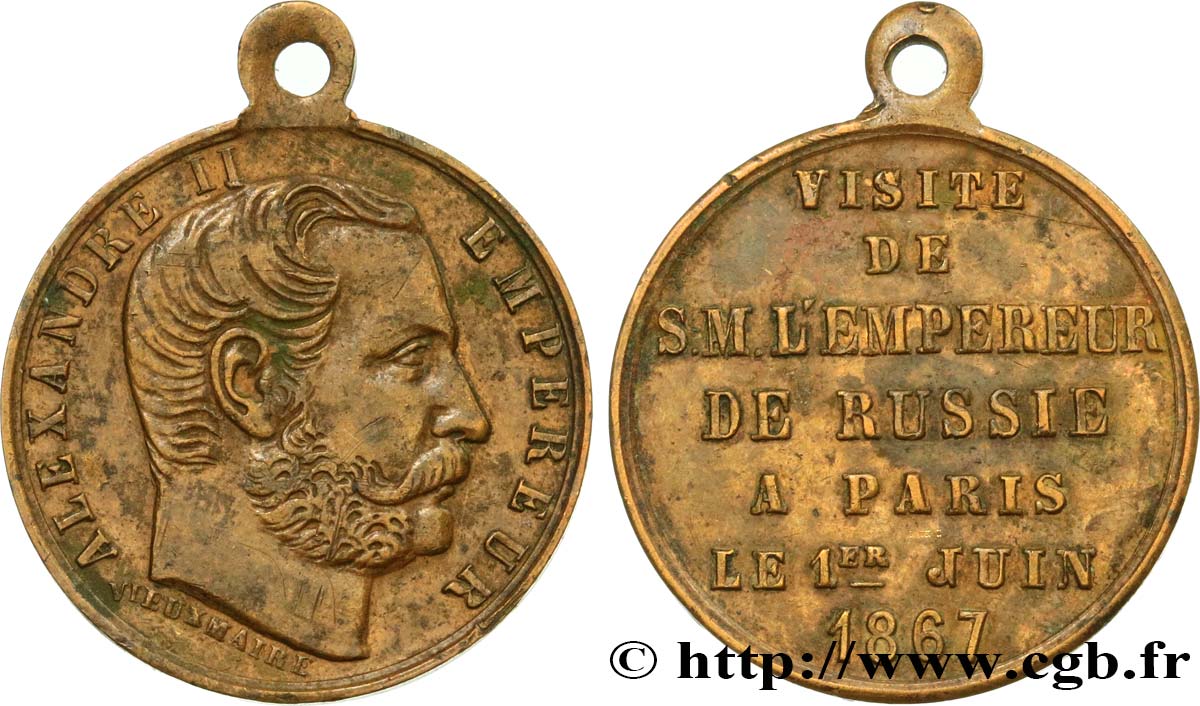 RUSSIA - ALEXANDER II Médaille, visite à Paris XF