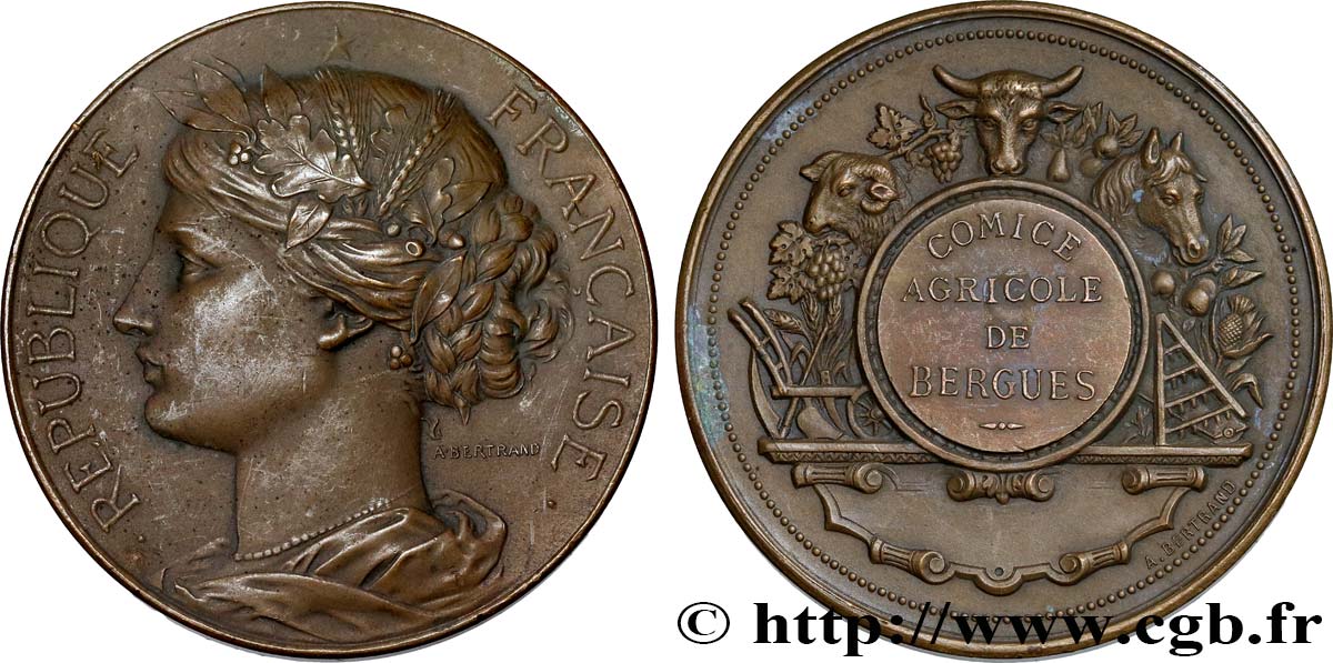III REPUBLIC Médaille de Comice Agricole AU