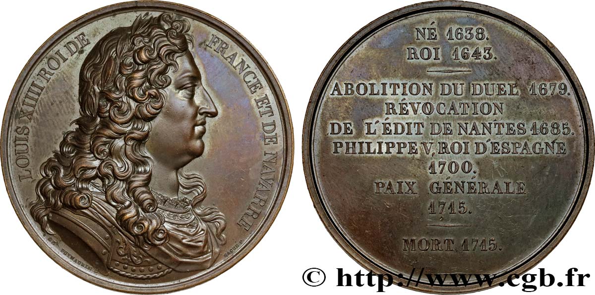 LUIS FELIPE I Médaille du roi Louis XIV EBC