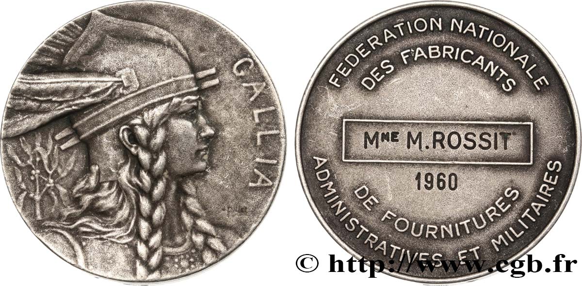 CINQUIÈME RÉPUBLIQUE Médaille GALLIA, récompense TTB