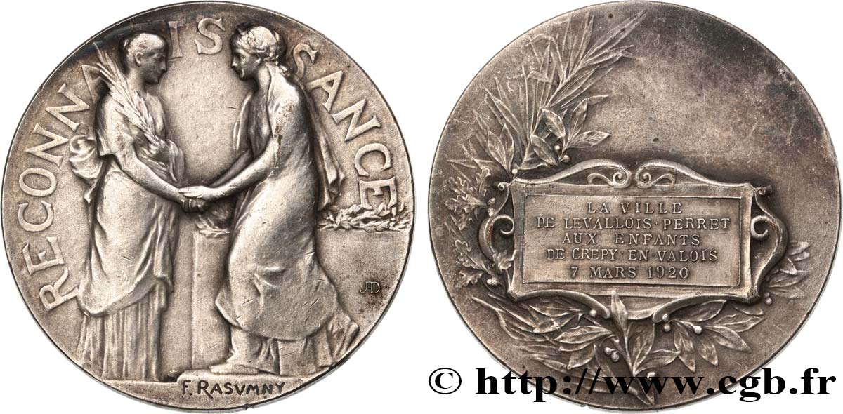TROISIÈME RÉPUBLIQUE Médaille, Reconnaissance TTB
