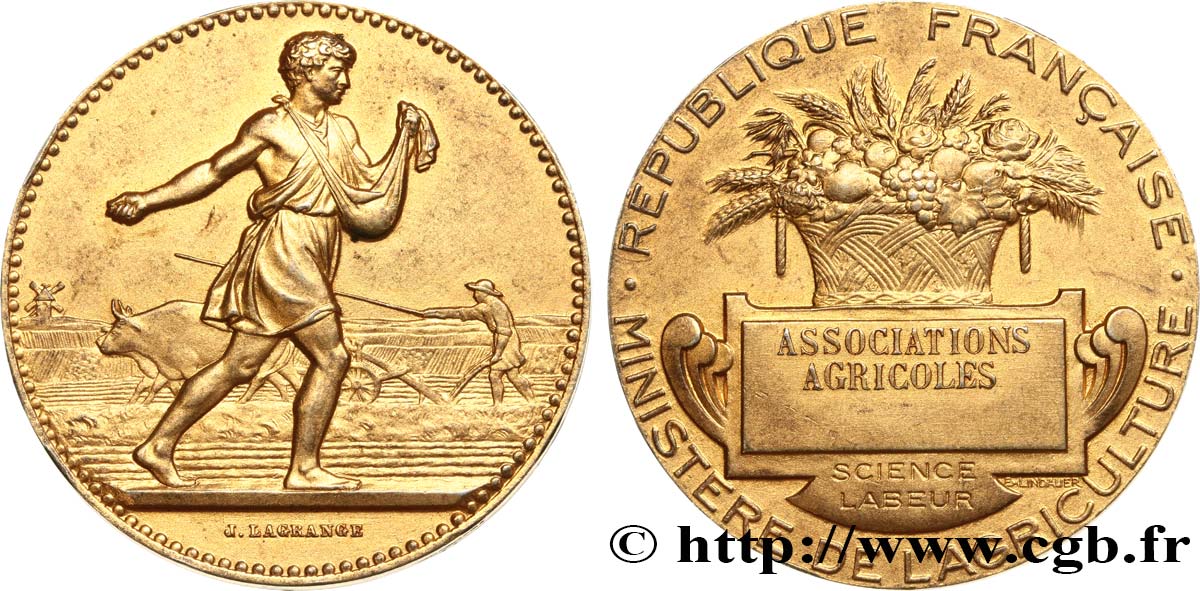 TERZA REPUBBLICA FRANCESE Médaille de récompense, Associations agricoles q.SPL
