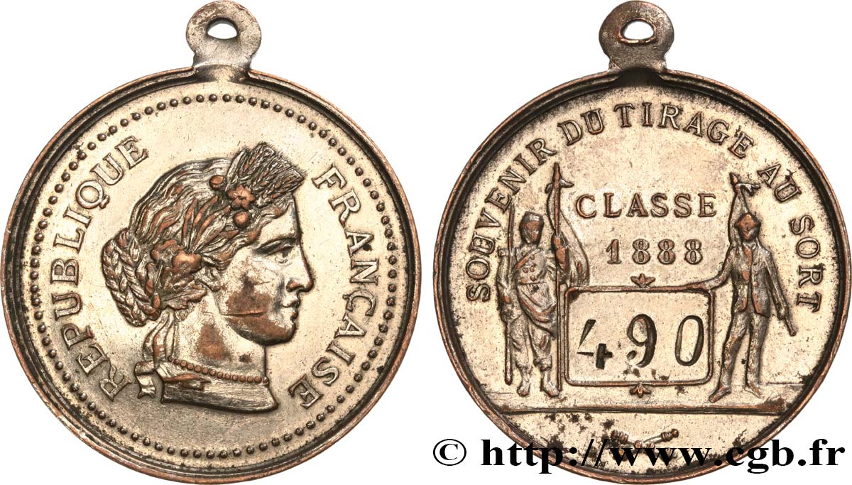 TROISIÈME RÉPUBLIQUE Médaille, Souvenir du tirage au sort TTB