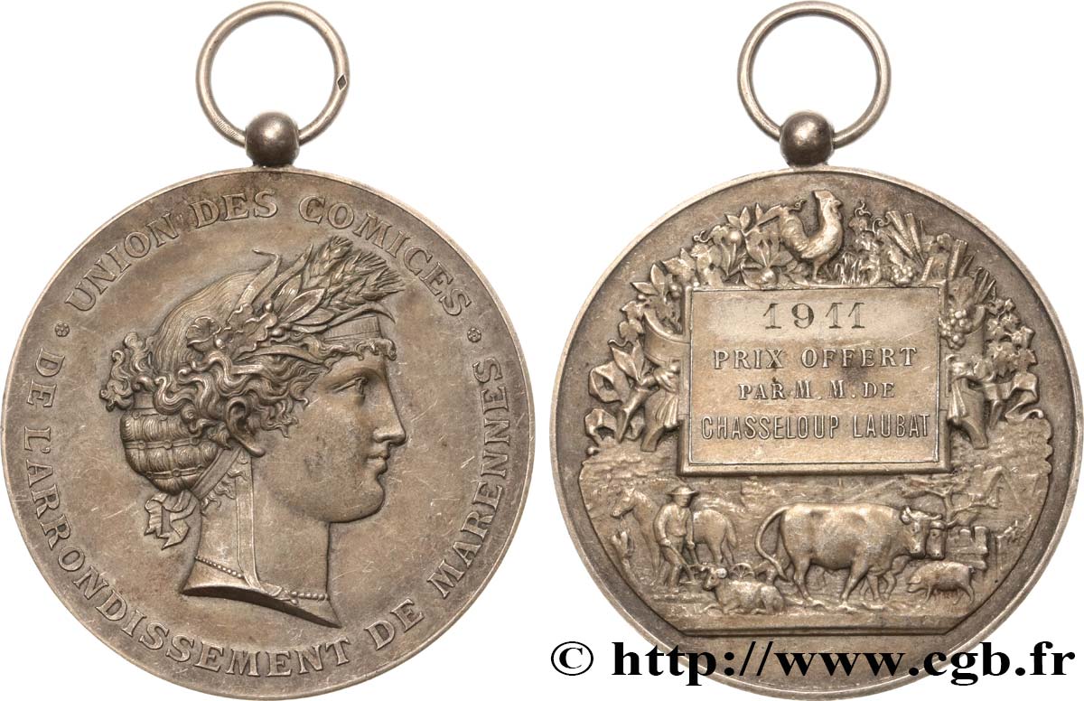 DRITTE FRANZOSISCHE REPUBLIK Médaille de récompense, comice agricole fVZ
