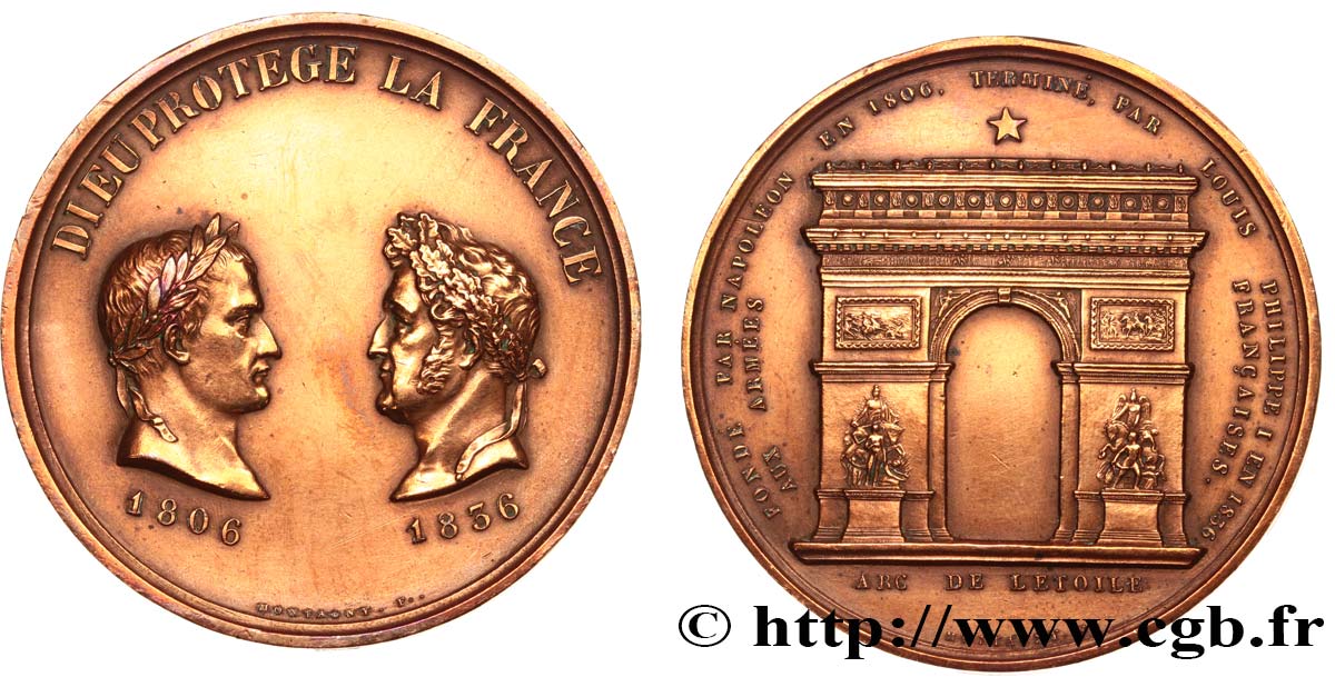 LOUIS-PHILIPPE Ier Inauguration de l’Arc de Triomphe, refrappe TTB+