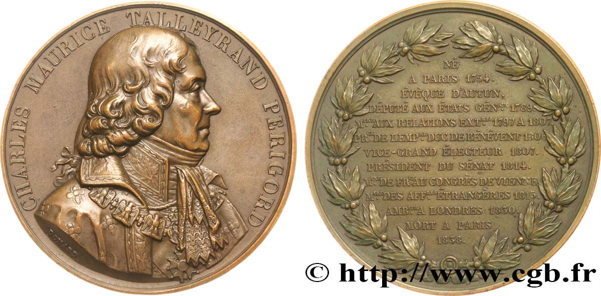 PREMIER EMPIRE Médaille, Charles-Maurice de Talleyrand-Périgord TTB+