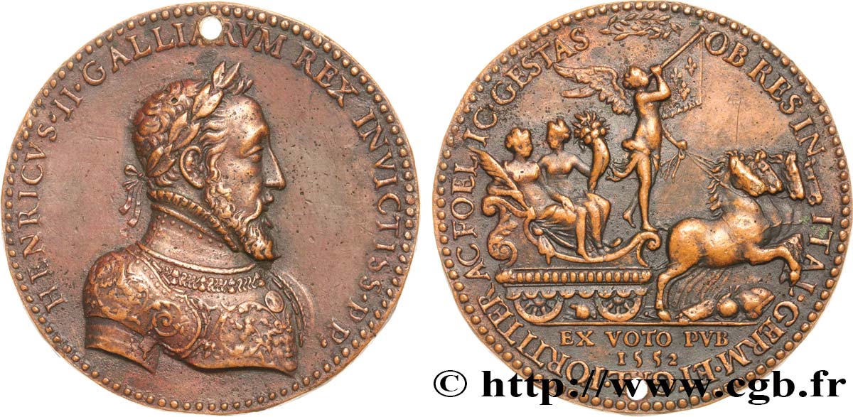 HENRI II Médaille surmoulée d’Étienne de Laulne TTB
