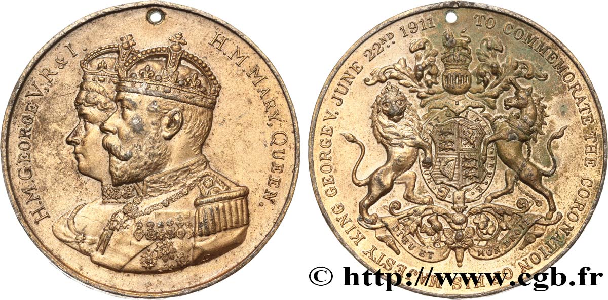 GRANDE-BRETAGNE - GEORGES V Médaille, couronnement de George V XF