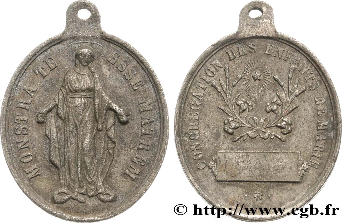 MÉDAILLES RELIGIEUSES Médaille, Congrégation des enfants de Marie VF