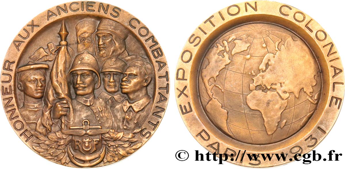 TERCERA REPUBLICA FRANCESA Médaille, Honneur aux anciens combattants EBC
