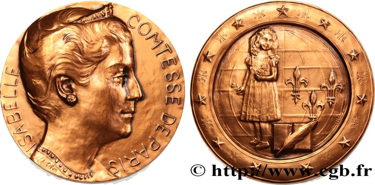 V REPUBLIC Médaille, Isabelle Comtesse de Paris AU