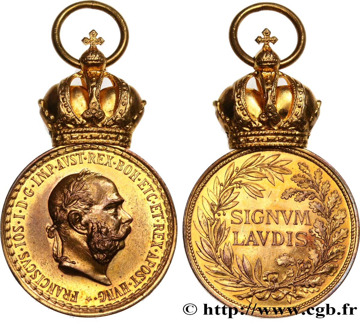 AUTRICHE - FRANÇOIS-JOSEPH Ier Médaille militaire, Signum Laudis q.SPL/SPL