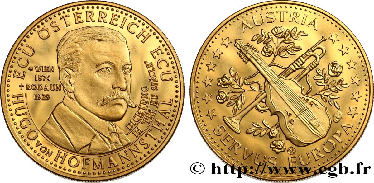 AUSTRIA - REPUBLIC Médaille, Hugo von Hofmannsthal MS