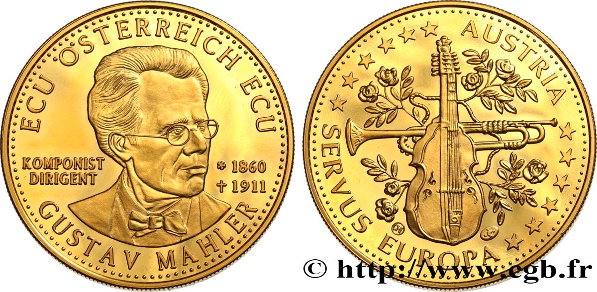 AUSTRIA - REPUBLIC Médaille, Gustav Mahler MS