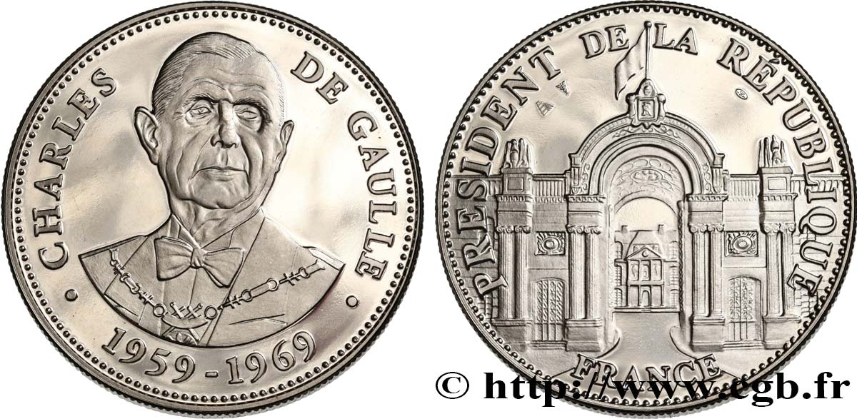 DE GAULLE (Charles) Médaille Président de la république, Charles de Gaulle VZ