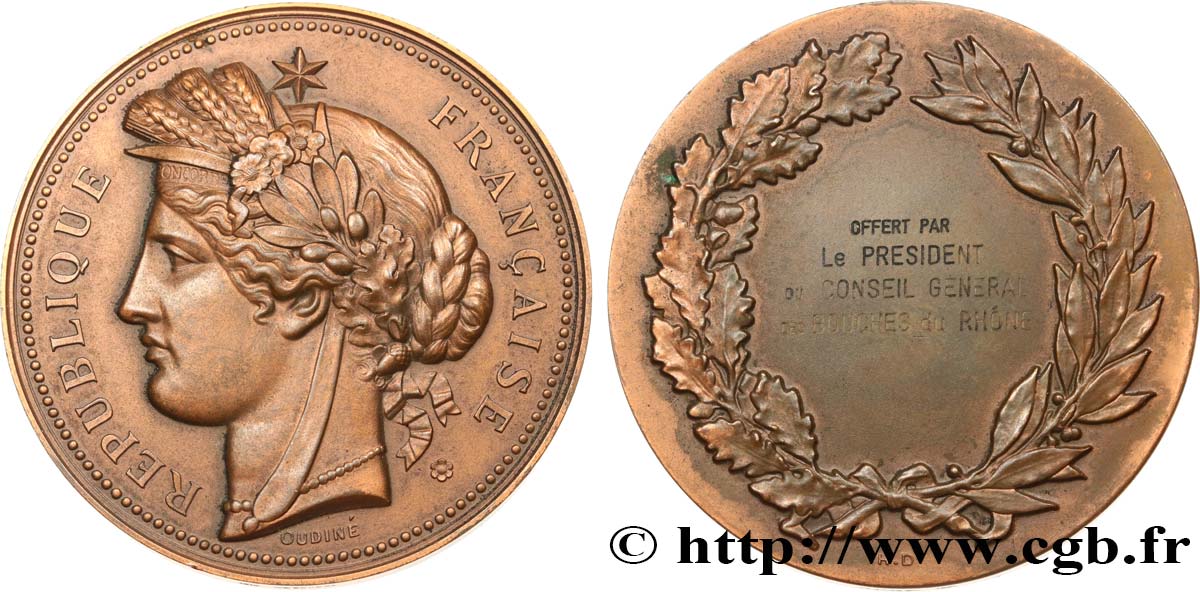 FUNFTE FRANZOSISCHE REPUBLIK Médaille de récompense VZ/fVZ