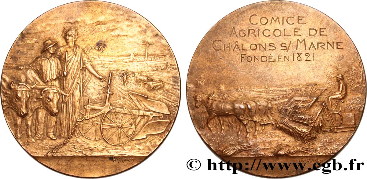 AGRICULTURAL, HORTICULTURAL, FISHING AND HUNTING SOCIETIES Médaille de comice agricole XF