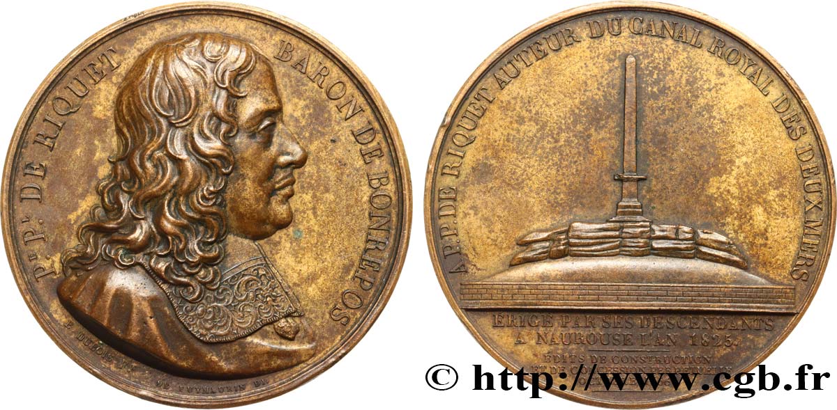 CARLO X Médaille, Pierre-Paul Riquet, baron de Bonrepos q.SPL