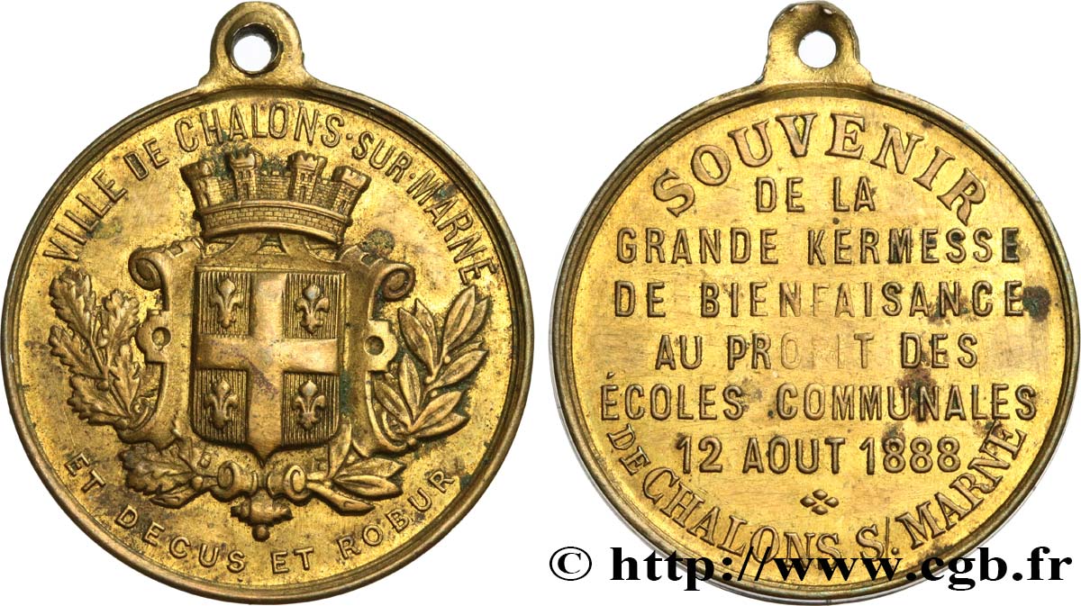 CHALONS SUR MARNE EN CHAMPAGNE Médaille, grande kermesse de bienfaisance AU