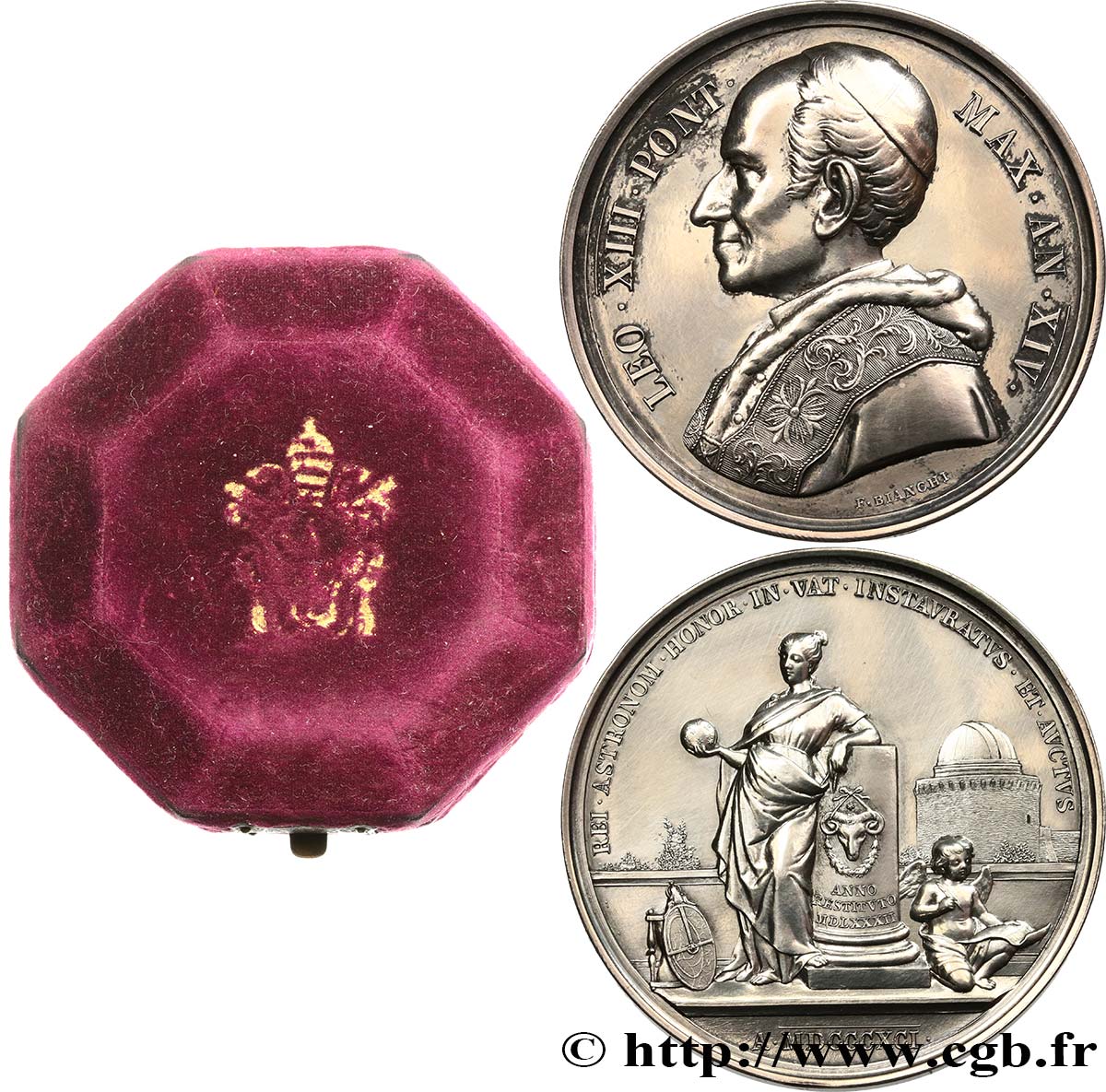 ITALIE - ÉTATS DE L ÉGLISE - LÉON XIII (Vincenzo Gioacchino Pecci) Médaille, l’Astronomie AU
