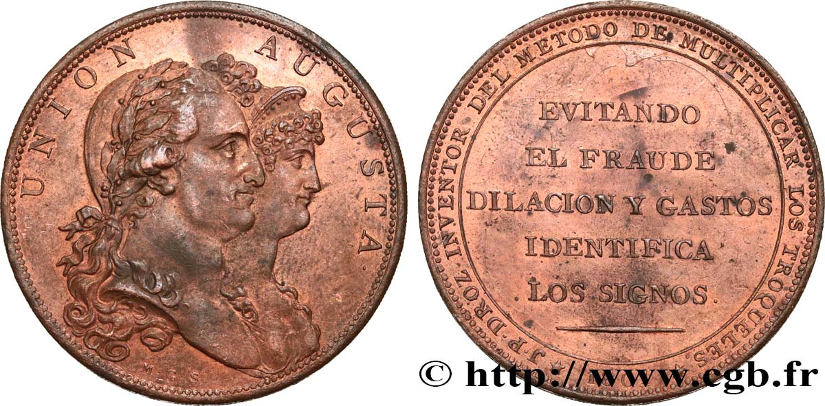 SPANIEN - KÖNIGREICH SPANIEN - KARL IV. Médaille, Union Augusta VZ