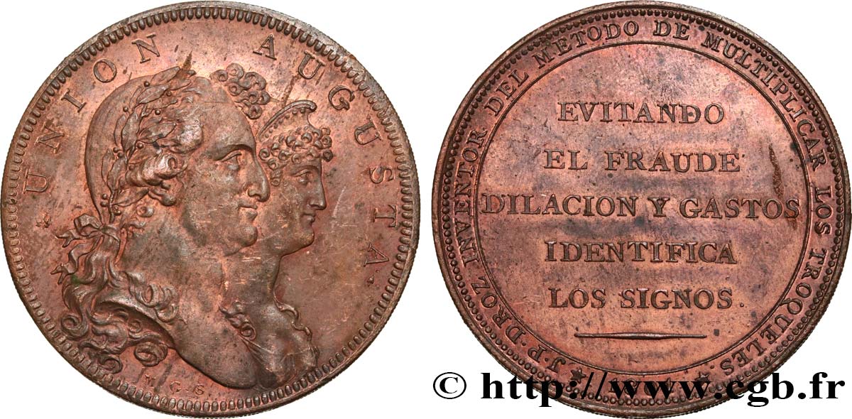 ESPAÑA - REINO DE ESPAÑA - CARLOS IV Médaille, Union Augusta EBC