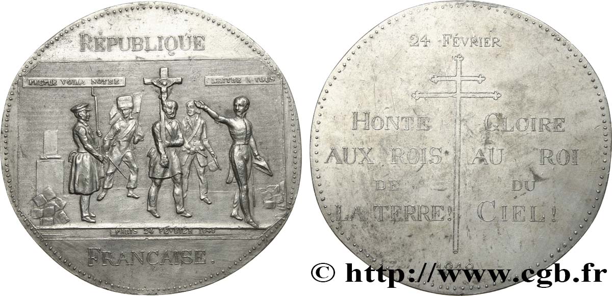 SECOND REPUBLIC Médaille, Honte aux rois de la Terre AU