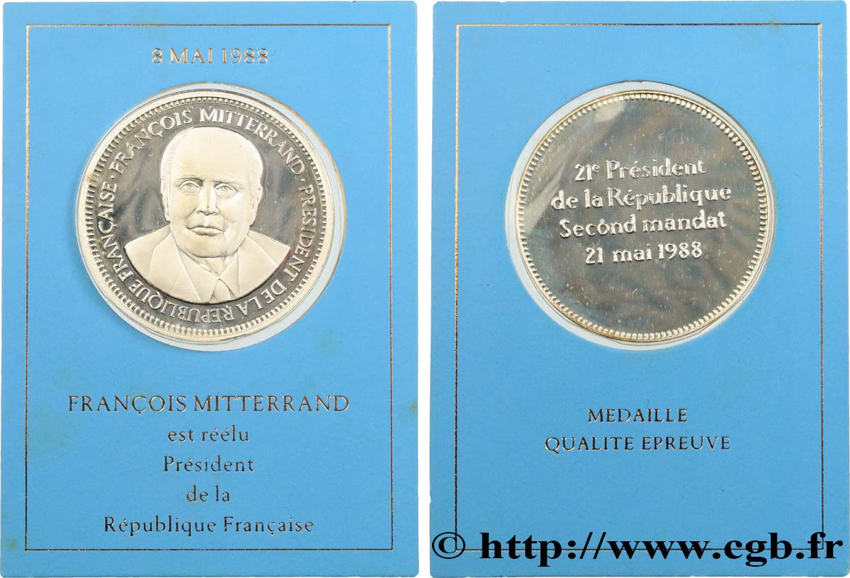 V REPUBLIC Médaille, François Mitterrand MS