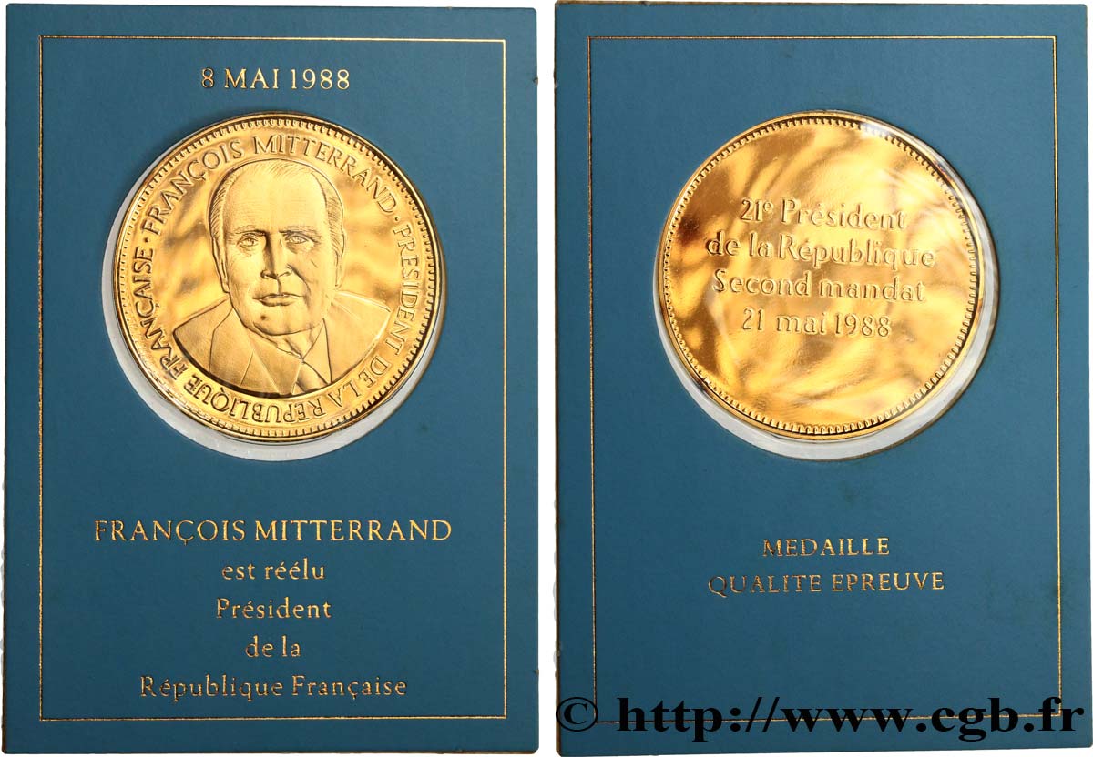 CINQUIÈME RÉPUBLIQUE Médaille, François Mitterrand FDC