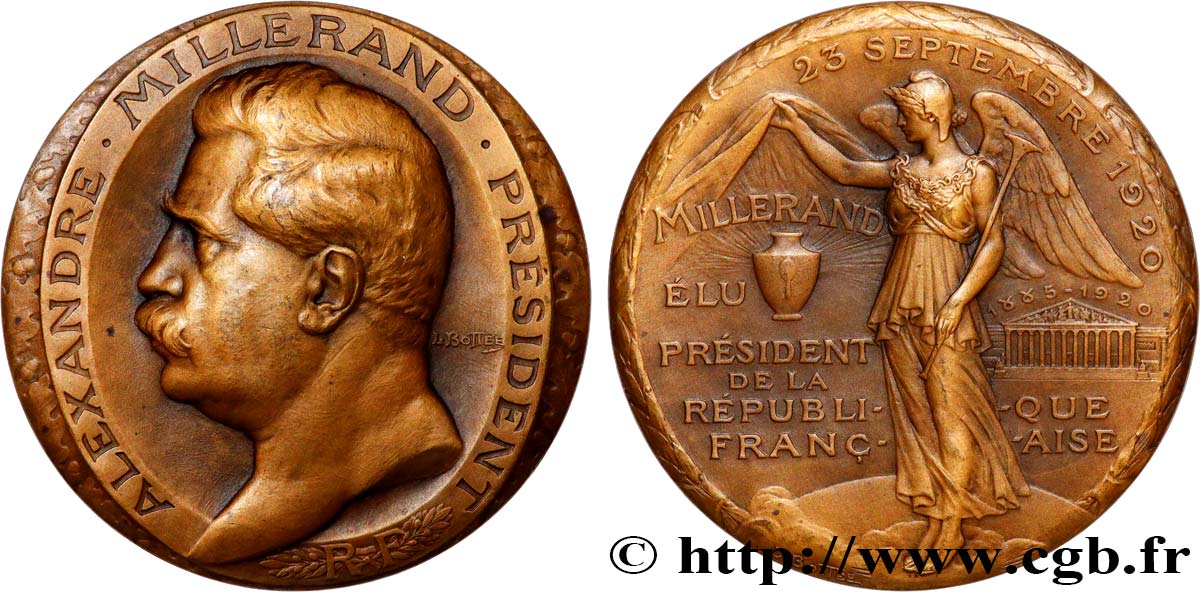 TERCERA REPUBLICA FRANCESA Médaille, Élection d’Alexandre Millerand MBC+