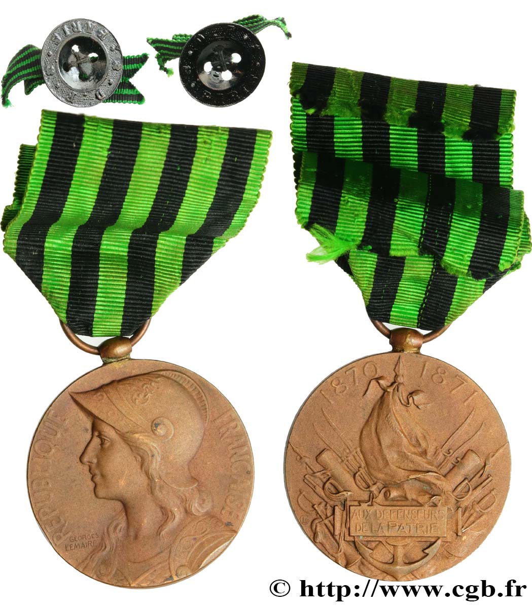 III REPUBLIC Médaille, Aux défenseurs de la Patrie XF