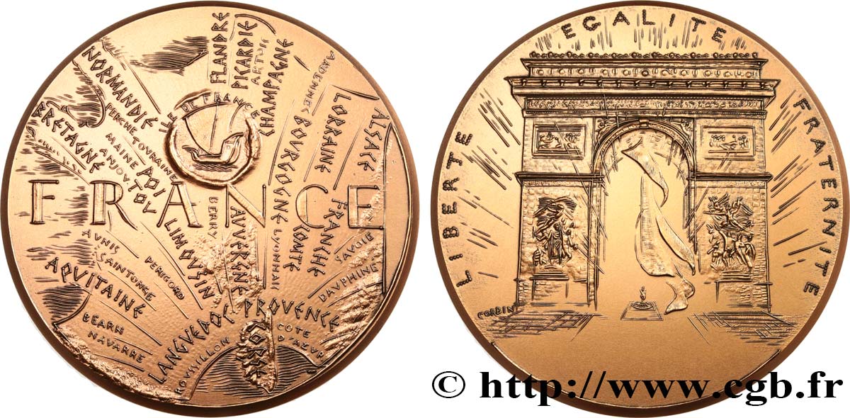 QUINTA REPUBLICA FRANCESA Médaille, France EBC