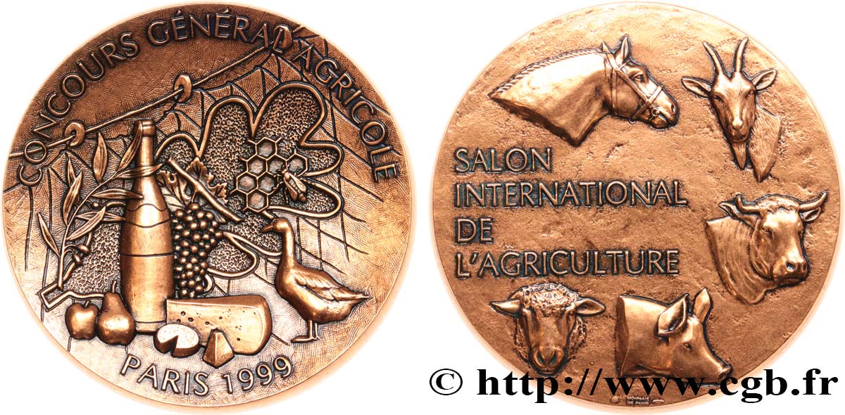 QUINTA REPUBLICA FRANCESA Médaille de concours agricole EBC