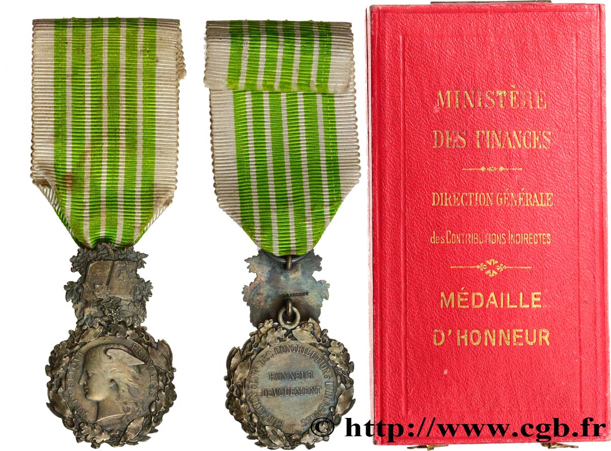 TROISIÈME RÉPUBLIQUE Médaille d’honneur, contributions indirectes SUP