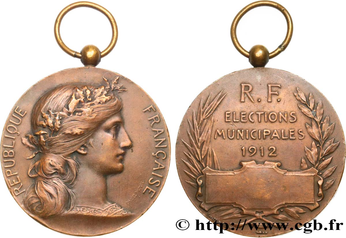 TROISIÈME RÉPUBLIQUE Médaille, élections municipales TTB