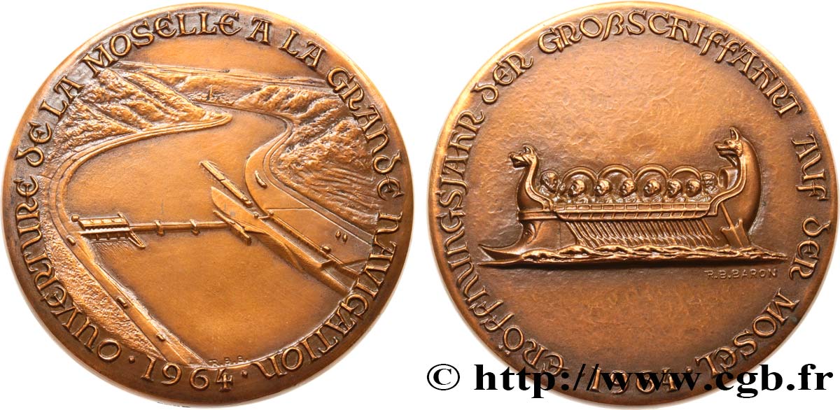 CINQUIÈME RÉPUBLIQUE Médaille, Ouverture de la Moselle à la grande navigation SUP