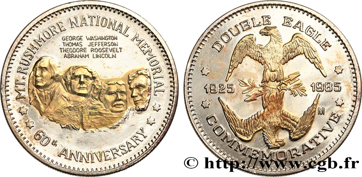 STATI UNITI D AMERICA Médaille, Mont Rushmore, 60e anniversaire q.SPL