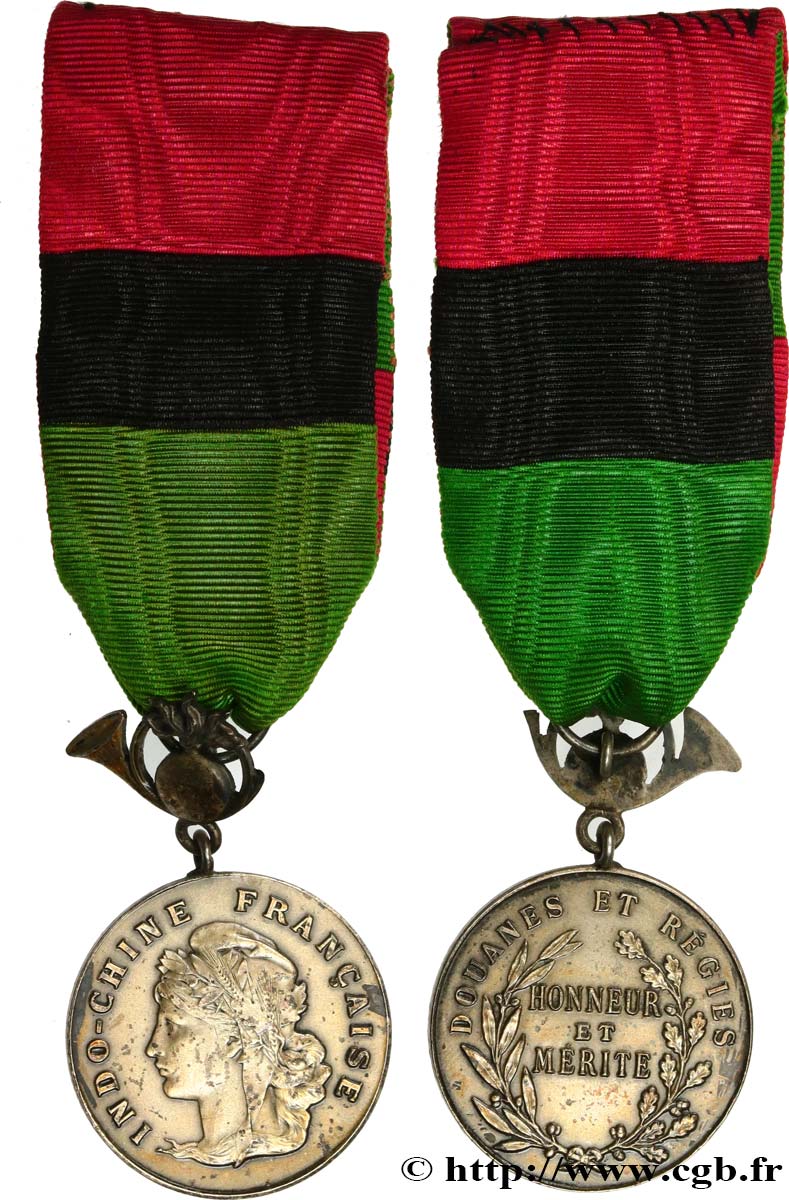 III REPUBLIC - INDOCHINE Médaille, Douanes et Régies AU