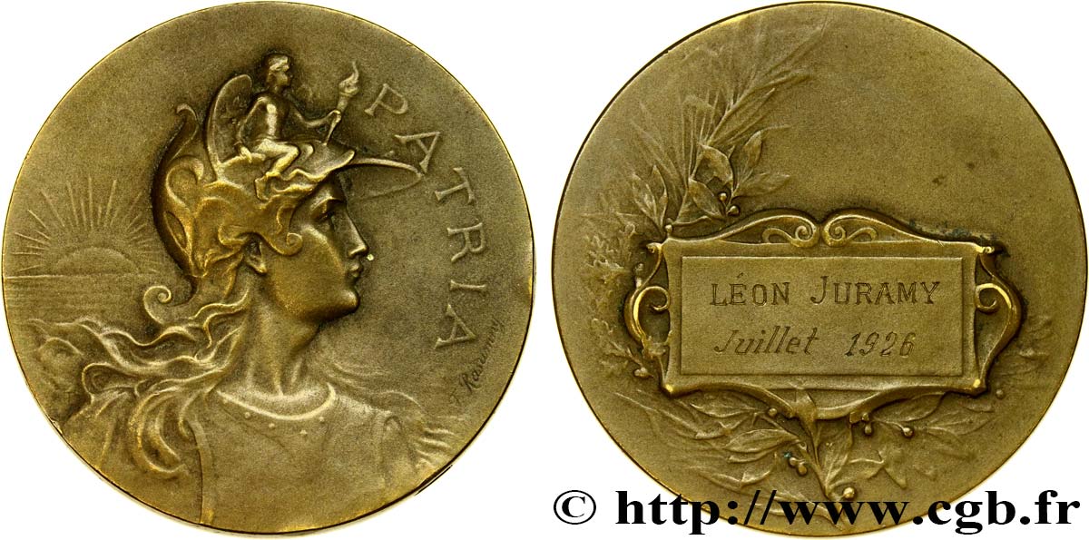 TROISIÈME RÉPUBLIQUE Médaille de récompense, PATRIA TTB