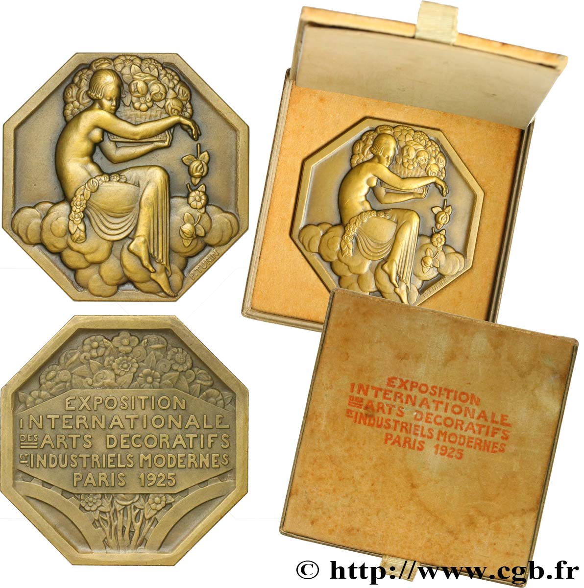 TERCERA REPUBLICA FRANCESA Médaille octogonale, Arts Décoratifs EBC