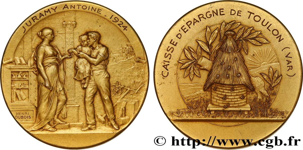CAISSES D ÉPARGNE Médaille de récompense AU
