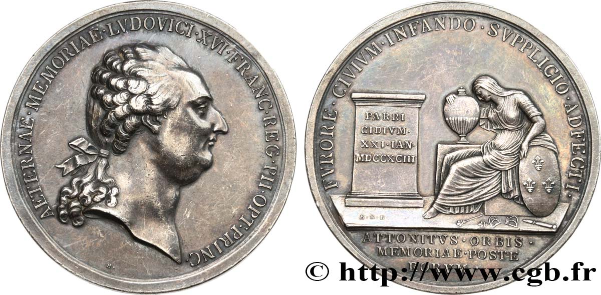 CONVENCION NACIONAL Médaille, Mort de Louis XVI MBC+
