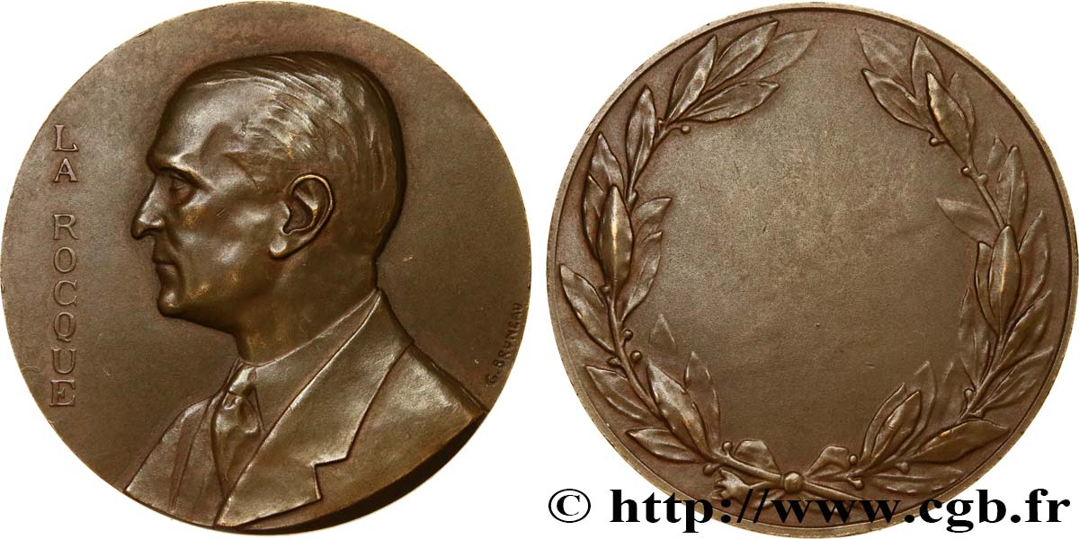 TROISIÈME RÉPUBLIQUE Médaille, Colonel de La Rocque SUP