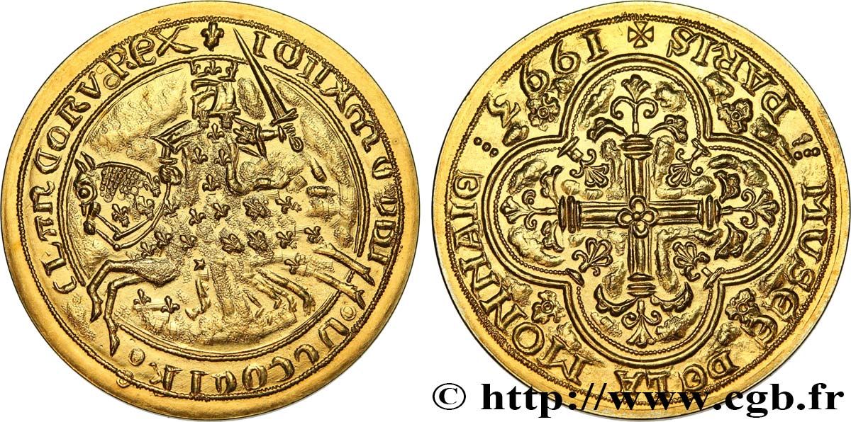 QUINTA REPUBLICA FRANCESA Médaille, Franc à cheval, Musée de la Monnaie SC