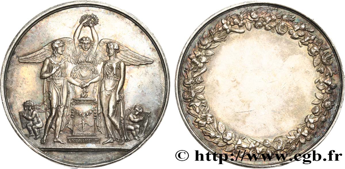 AMOUR ET MARIAGE Médaille de Mariage, Paix de Lunéville (1801) fVZ