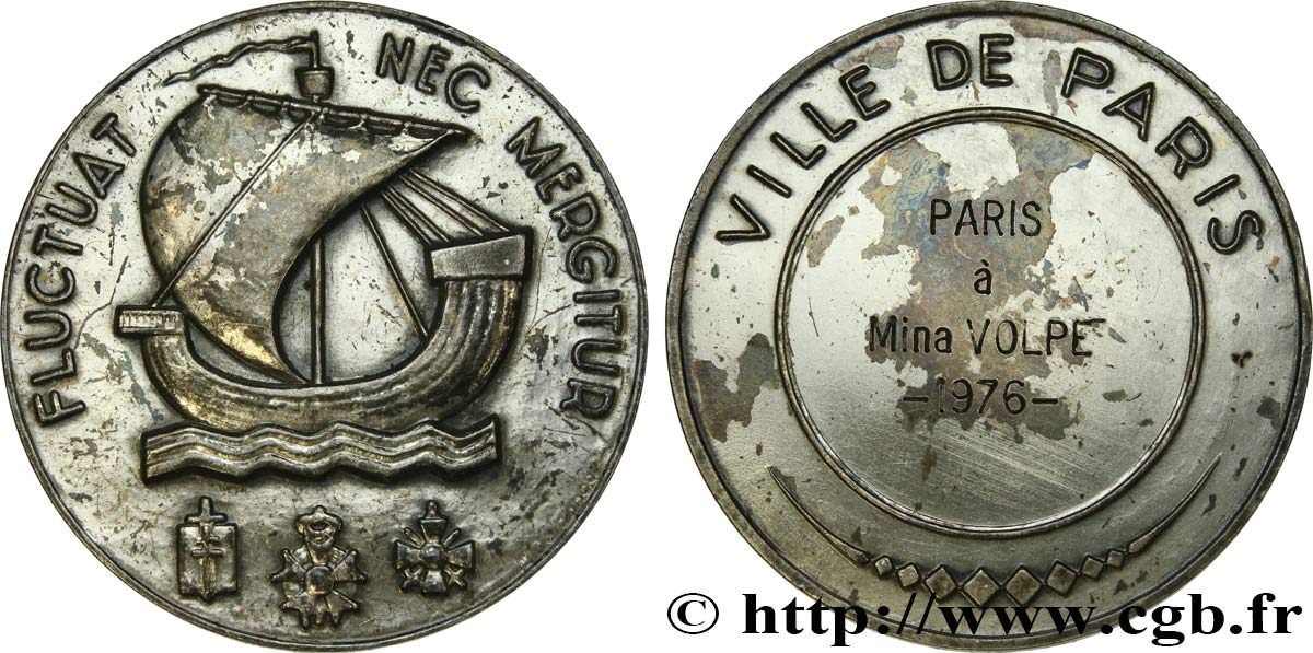 QUINTA REPUBLICA FRANCESA Médaille de la Ville de Paris, Fluctuac Nec Mergitur MBC+