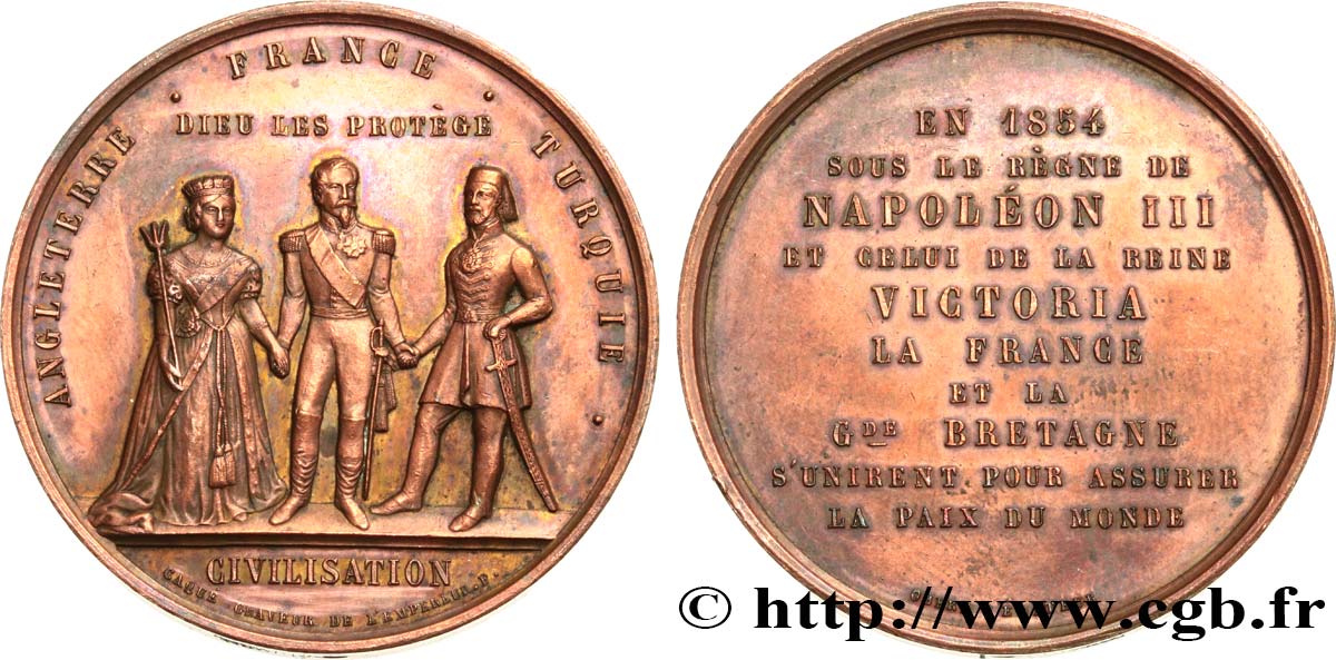 SECOND EMPIRE Médaille, Guerre de Crimée TTB